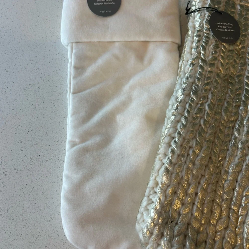 Pottery Barn West Elm Christmas Stocking Bundle NWT Holiday Gold - Picture 5 of 5